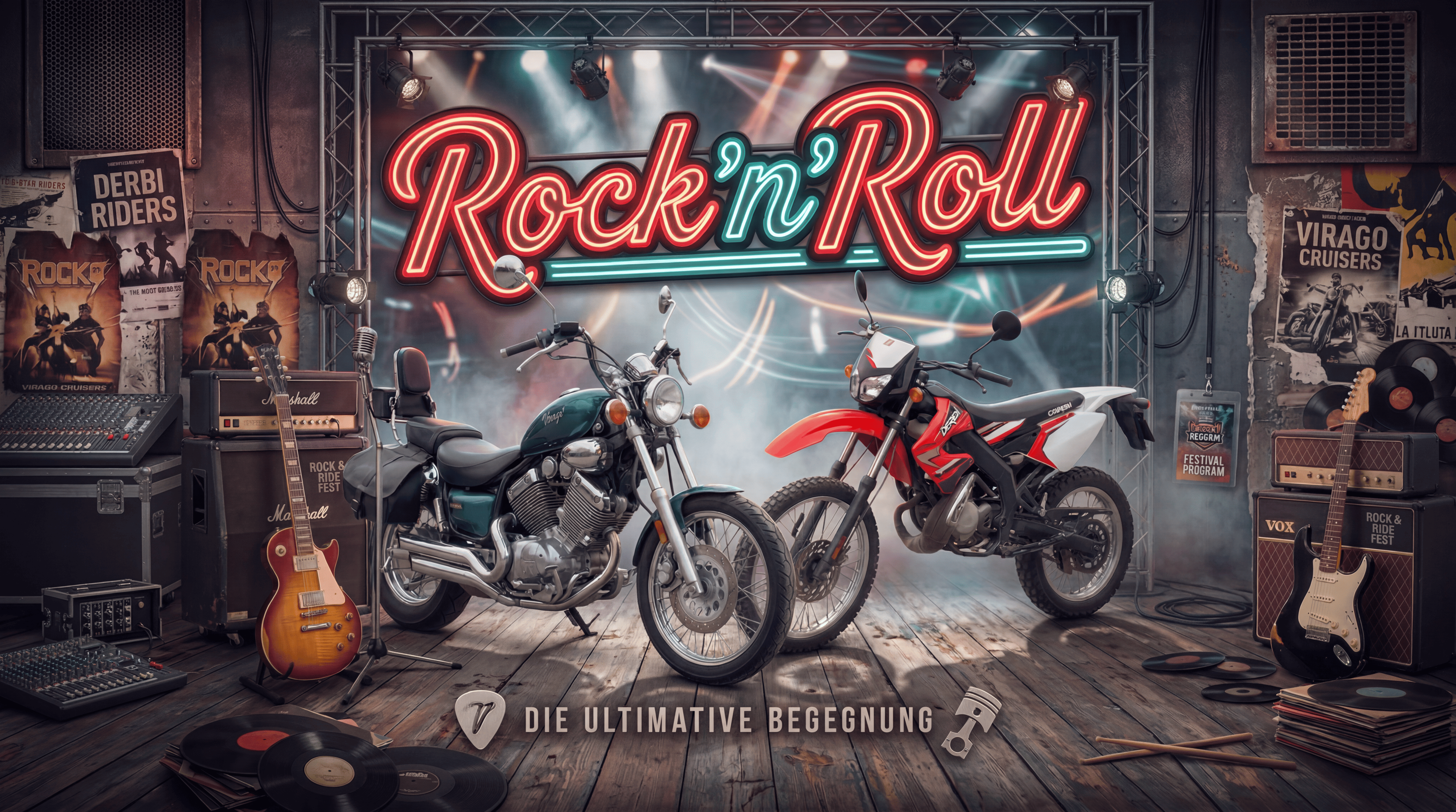 Gemeinsame Ausfahrt mit Derbi und Rieju Mopeds
